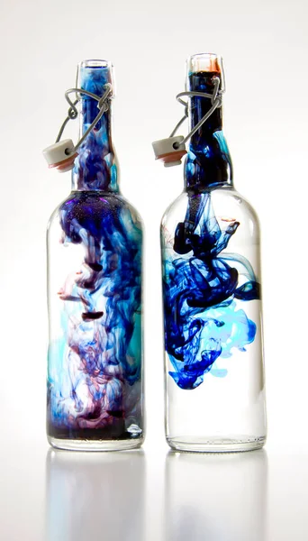 Bottles Blue Smoke — Stock Photo, Image