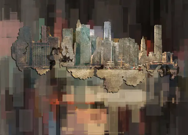 Manhattan Conceptuele Abstracte Illustratie — Stockfoto