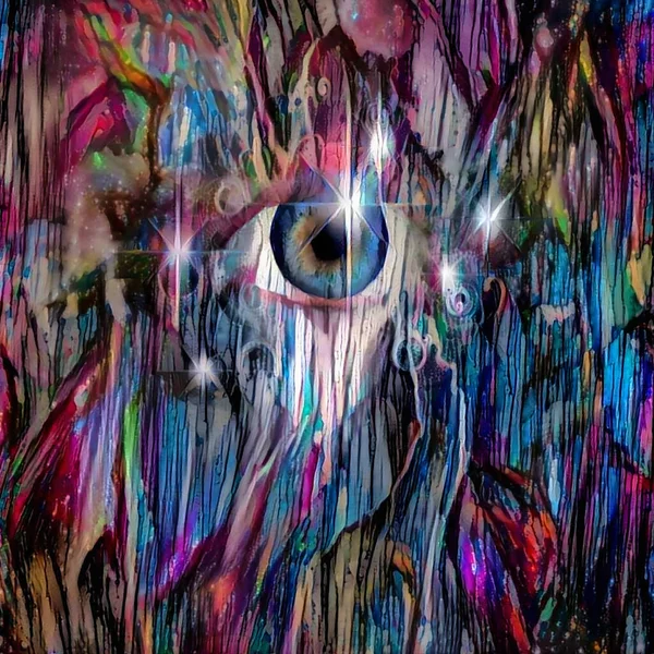 Eye Colorful Space Conceptual Abstract Illustration — Stock Photo, Image
