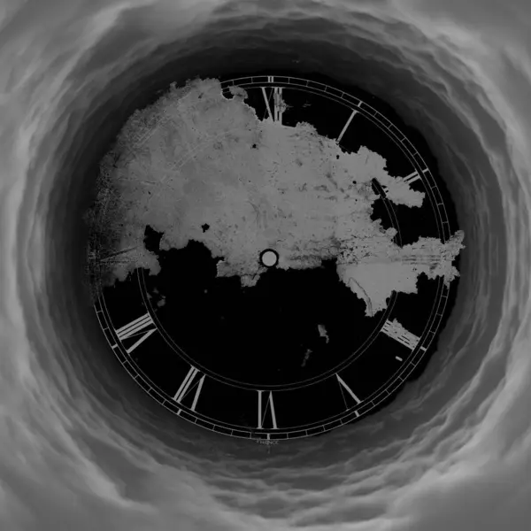 時計と雲 概念的な抽象的なイラスト — ストック写真
