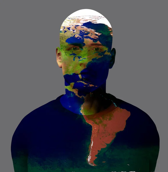 Man Earth Conceptual Abstract Illustration — Stock Photo, Image