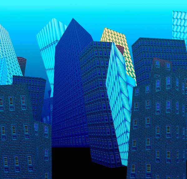 Surreale Stadt Konzeptuelle Abstrakte Illustration — Stockfoto