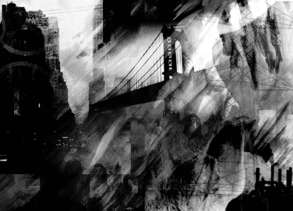 Manhattan Bridge Conceptual Abstract Illustration — Stock Photo, Image