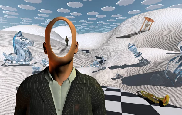 Faceless Man Conceptual Abstract Illustration — Stock Photo, Image
