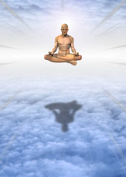 Abstract Rendering Art Human Meditation Sky — Stock Photo, Image