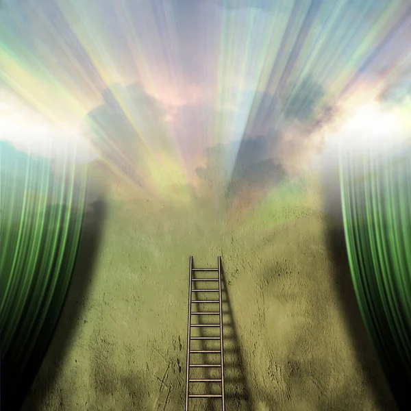 Escalera Hacia Cielo Dramático — Foto de Stock