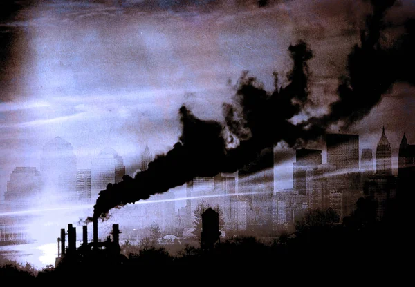 Conceptueel Beeld Van Stadsvervuiling — Stockfoto