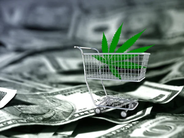 Marijuana Leaf Cart — Stock Photo, Image
