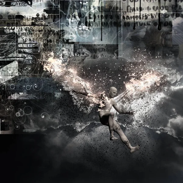 Fallen Angel Konzeptuelle Abstrakte Illustration — Stockfoto