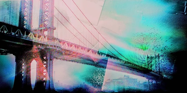 Μανχάταν Γέφυρα Εικονογράφηση Τέχνης — Φωτογραφία Αρχείου