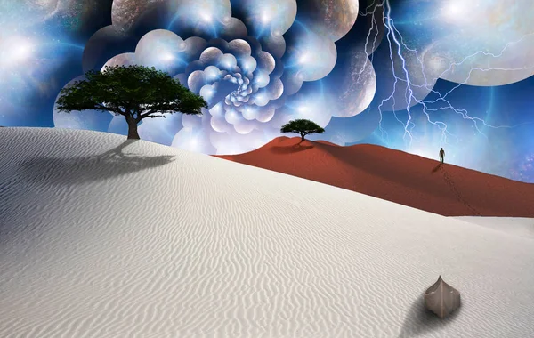 白色的沙漠日景 — 图库照片