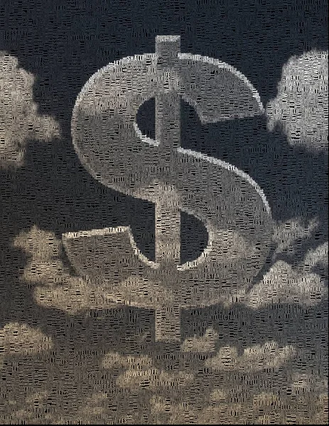 Nube Forma Signo Dólar —  Fotos de Stock