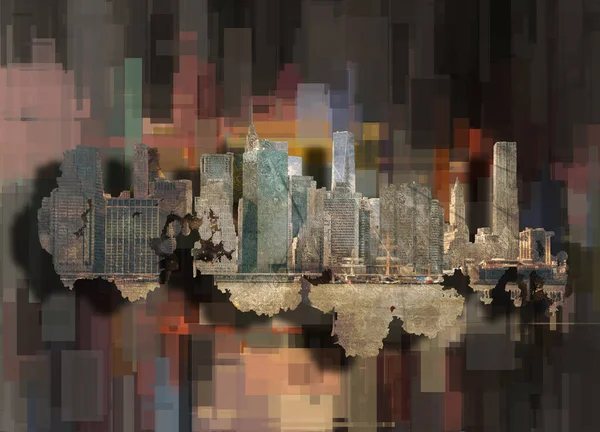 Manhattan View Illustrazione Concettuale Astratta — Foto Stock