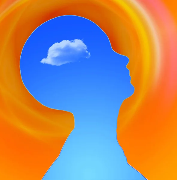 Human Head Cloud — Stock Photo, Image