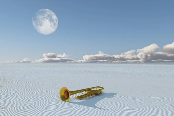 Glänzende Trompete Der Wüste Tagesblick — Stockfoto