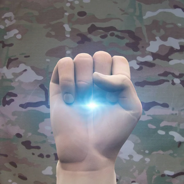 Fist Front Military Background — Stock Photo, Image