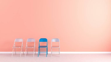 Sandalyeler pembe arkaplanda 