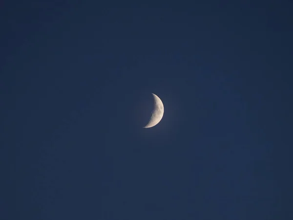 First Quarter Moon Seen Telescope — Stock Photo, Image