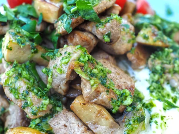 Delicious Meal Pork Tenderloin Vegetables — Photo