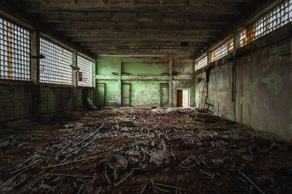 Abandoned Sport Hall Evacuated School — Stock Photo, Image