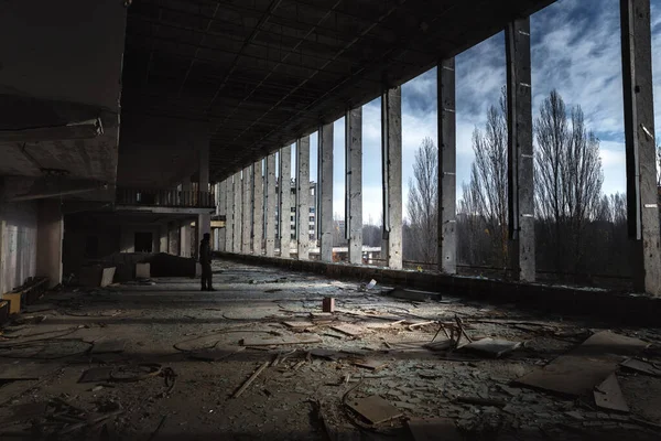 Large Hall Pripyat City Center Chernobyl Exclusion Zone 2019 — Stock Photo, Image