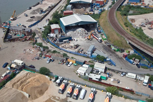 Arial View Industrial Construction Recycling Plant — Stock fotografie
