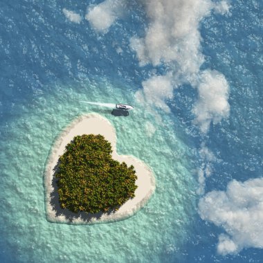 Heart Adası, renkli bir görüntü. 