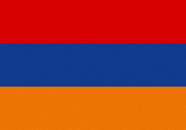 Sallanan grunge desenli Ermenistan bayrağı. vektör arkaplanı.