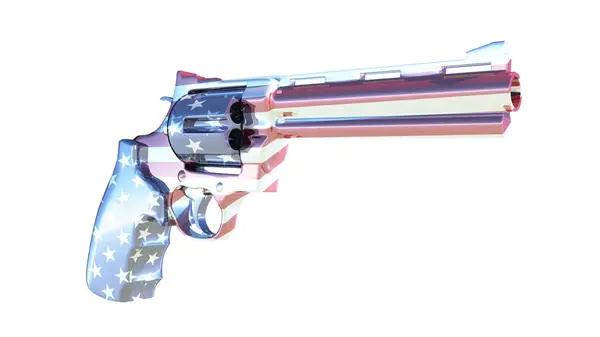 Revolver Pistool Geïsoleerd Witte Achtergrond — Stockfoto