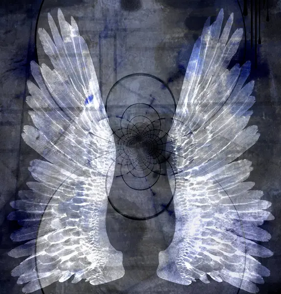 Angelická Bílá Křídla Konceptuální Kreativní Ilustrace — Stock fotografie