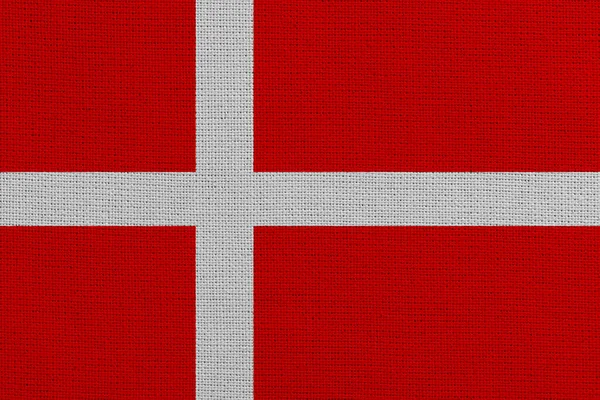 Danmark Tyg Flagga Bakgrund Struktur — Stockfoto