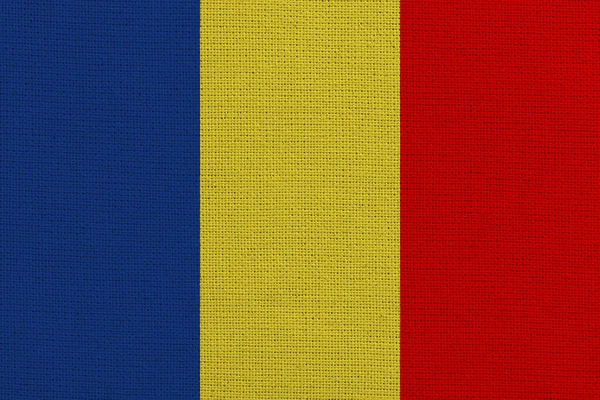 Roménia Tecido Bandeira Fundo Textura — Fotografia de Stock