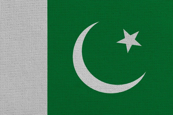 Pakistan Stof Vlag Achtergrond Textuur — Stockfoto