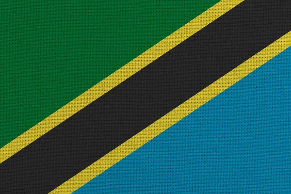 Tanzânia Tecido Bandeira Fundo Textura — Fotografia de Stock