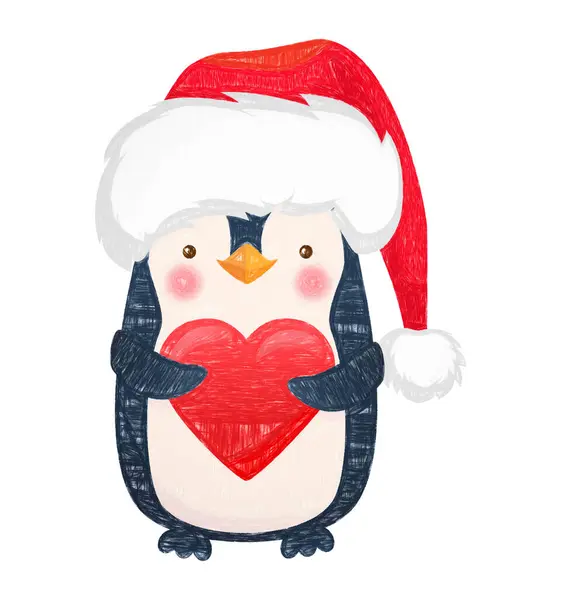 Personaje Dibujos Animados Pingüino Ilustración Linda Para Niños — Foto de Stock