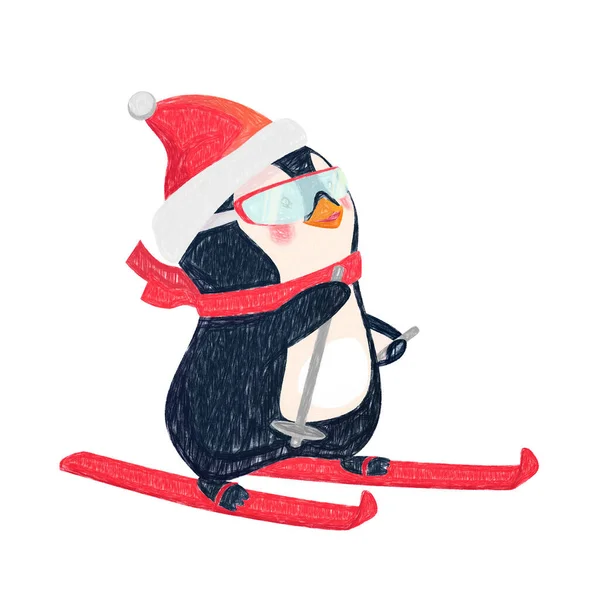 Pingwin Postać Kreskówki Cute Ilustracja Dla Dzieci — Zdjęcie stockowe