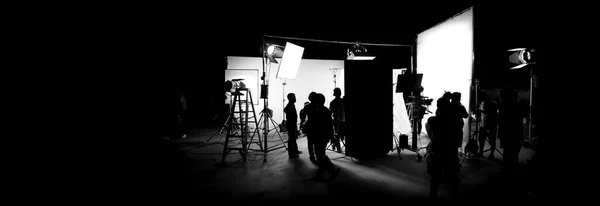 Images Silhouette Production Vidéo Dans Les Coulisses — Photo