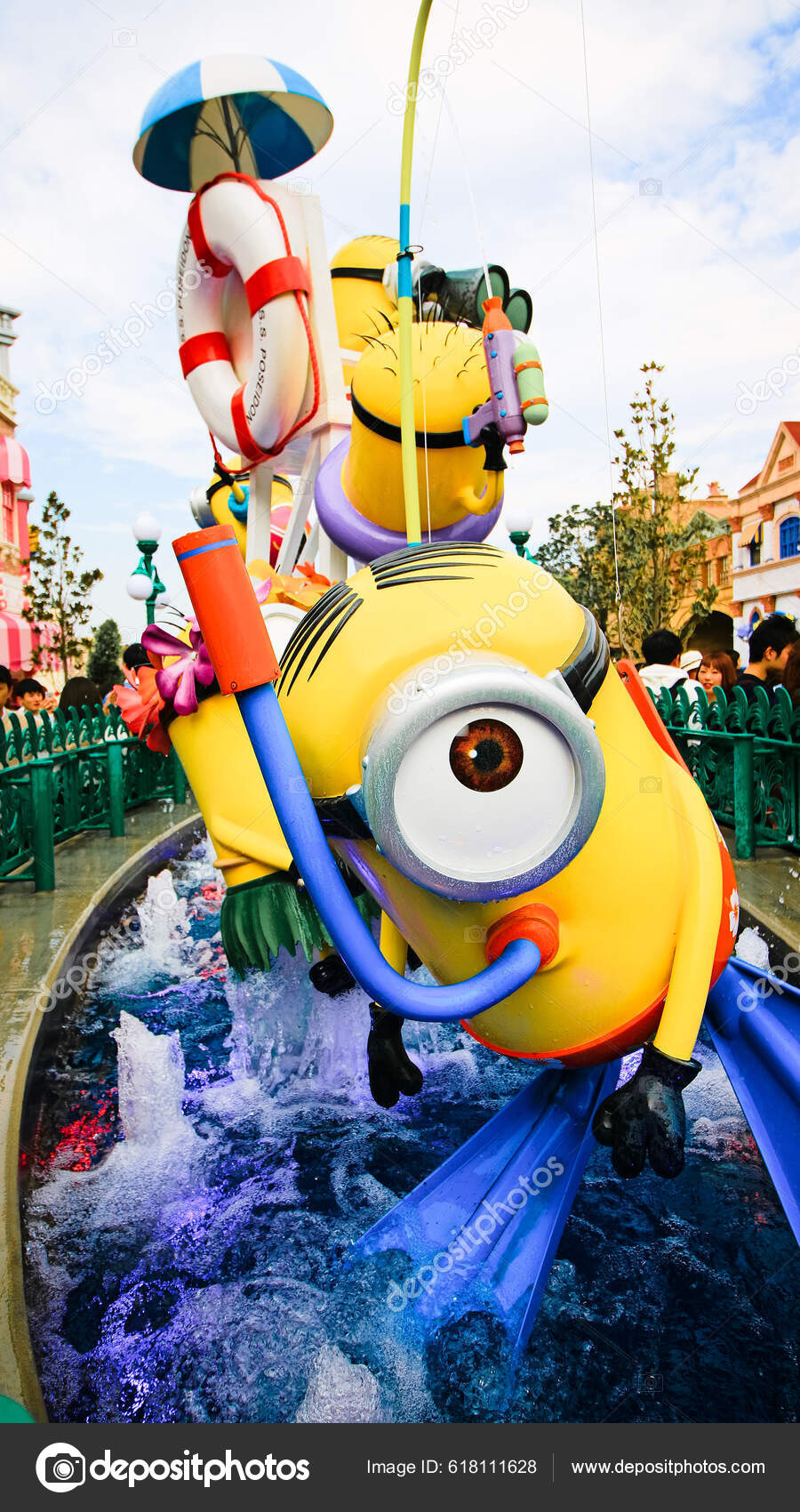 Осака Япония Ноября 2017 Года Статуя Миньонов Minion Park Entrance.