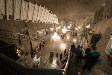 Krakow, Polonya, Avrupa 'daki Wieliczka Tuz Madeni.