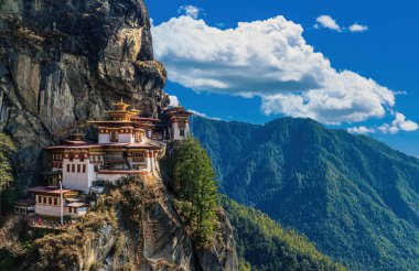 Tiger's Nest Monastery or Taktsang Lhakhang in Paro, Bhutan clipart