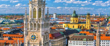 Munich skyline with  Marienplatz town hall