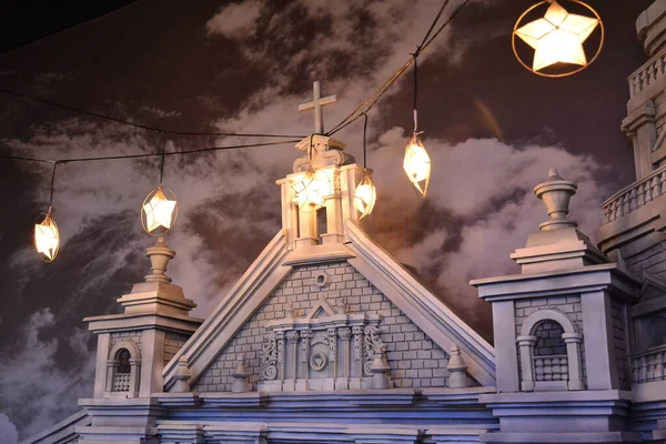 Modelo Escala Fachada Iglesia Binondo Museo Chinatown Manila — Foto de Stock