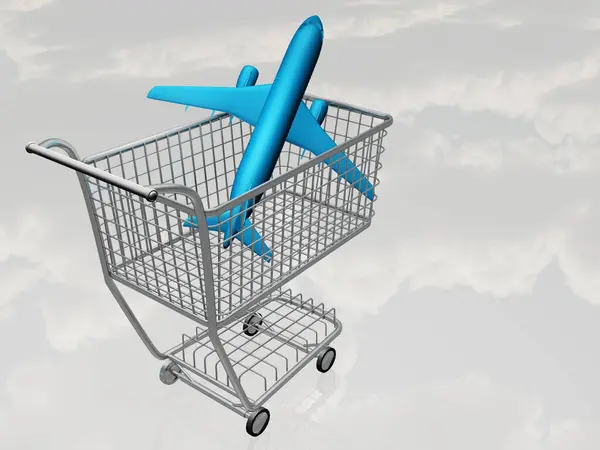 Plane Basket Concept Image — Stock Photo, Image