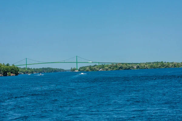 Ponte Transporte Metal Sobre Rio Lawrence — Fotografia de Stock