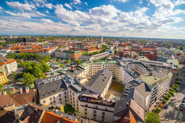 Monachium Historyczne Centrum Panoramiczny Widok Miasto Lotnicze — Zdjęcie stockowe