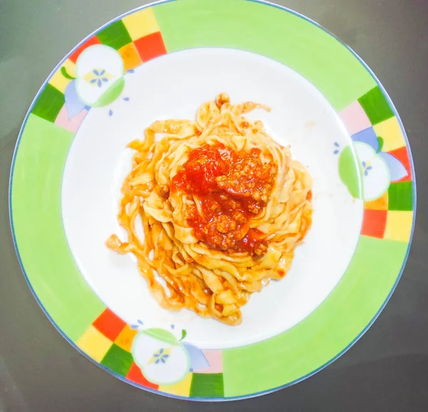 Κοντινή Προβολή Γκουρμέ Πρωτότυπων Ιταλικών Noodles — Φωτογραφία Αρχείου
