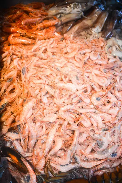 Heap Fresh Shrimps — Stock Photo, Image