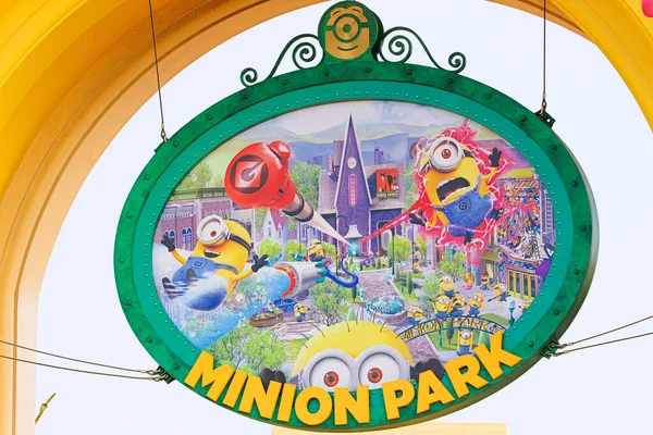 Osaka Japão Fevereiro 2020 Minion Park Sign Foi Introduzido Universal — Fotografia de Stock