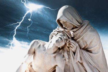 Ölmek üzere olan İsa ve kadın