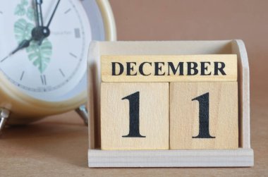 Aralık ayı ahşap takvim, planlama kavramı